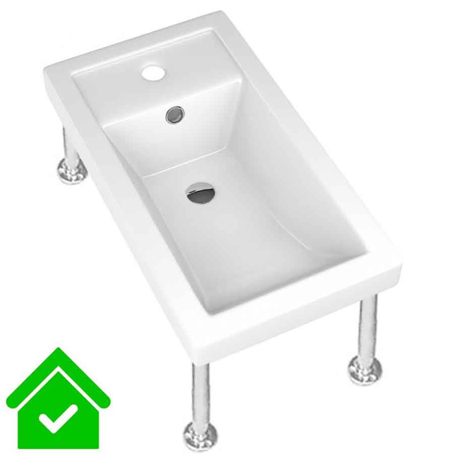 Ванна ножная керамическая с наклонным дном (250х455х200) на каркасе высота 350 мм, 21636 фото  в интернет-магазине Санкомп