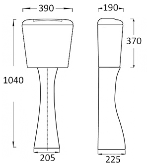 Бачок НАПОЛЬНЫЙ КЕРАМИКА с арматурой ПОДАЧА ВОДЫ СНИЗУ и трубкой 190х390х370 (1040 мм), 12756 фото арт.12756