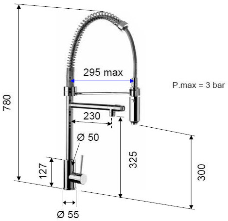 Смеситель с душирующим устройством настольный, 4767 фото  в интернет-магазине Санкомп