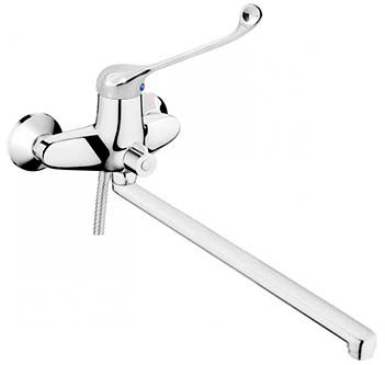Смеситель ЛОКТЕВОЙ (ХИРУРГИЧЕСКИЙ) для ванн, (К40), с поворотным изливом 400 мм фото  в интернет-магазине Санкомп