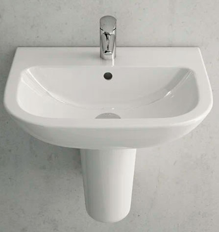 Умывальник 55 см с отверстием под смеситель в комплекте с полупьедесталом фото  в интернет-магазине Санкомп