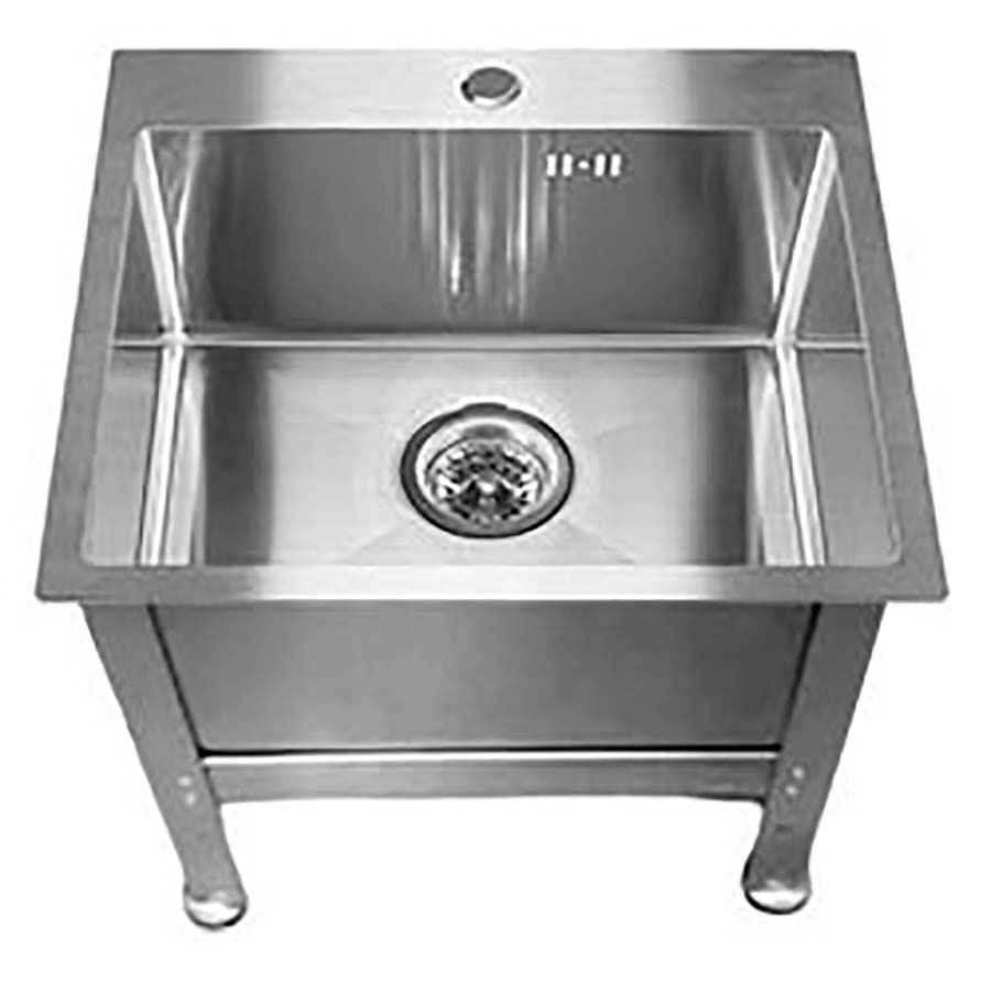 Ванна ножная из нержавеющей стали 500х500х200 мм НА КАРКАСЕ AISI 304, 500 мм, 24613 фото  в интернет-магазине Санкомп