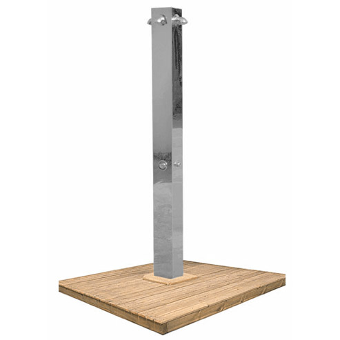 Пляжный душ колонна нержавеющей стали 2 верхних душа, 2 ножных душа, дозаторы, 24903 фото  в интернет-магазине Санкомп