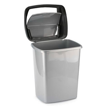 Ведро 25 л пластик с поворотной крышкой Серебро, 18455 фото  в интернет-магазине Санкомп