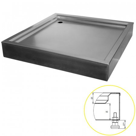 Поддон из нержавеющей стали квадратный (700х700х140), 21359 фото  в интернет-магазине Санкомп