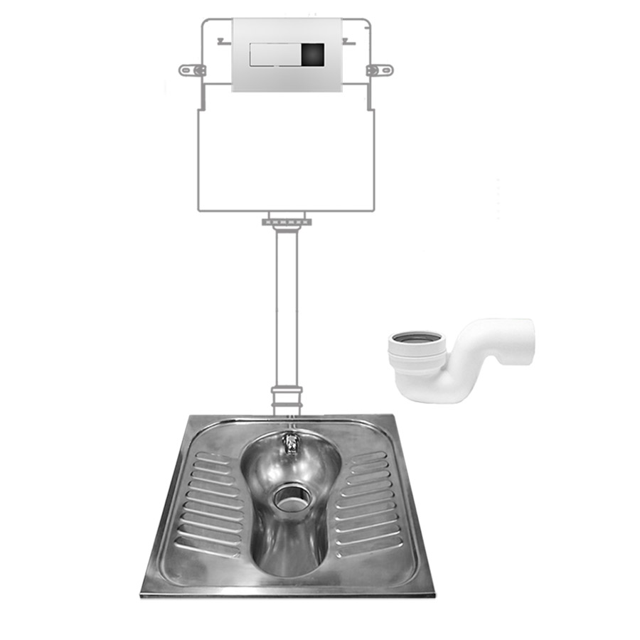Чаша Генуя НЕРЖАВЕЮЩАЯ с АВТОМАТИЧЕСКОЙ ИНСТАЛЛЯЦИЕЙ (220В) сифон ГОРИЗОНТАЛЬНЫЙ, 14138 фото  в интернет-магазине Санкомп