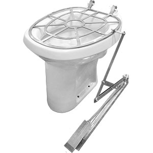 Видуар АНТИВСПЛЕСК напольный керамика, решетка - НЕРЖАВЕЙКА С ПЕДАЛЬЮ, 11164  фото в интернет-магазине СанКомп www.sancomp.ru