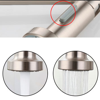 Смеситель для кухни нержавеющий с выдвижной лейкой, 23774  фото  в интернет-магазине Санкомп