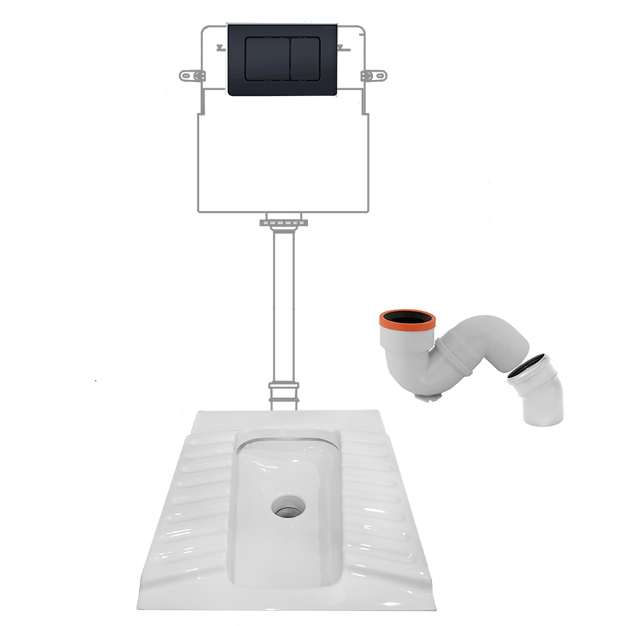 Чаша Генуя Керамика Усиленная с инсталляцией с кнопкой Нержавеющая сталь( клавиши квадрат), 24584 фото  в интернет-магазине Санкомп