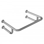 Поручень настенный 4 опоры из нержавеющей стали 38 мм, 650х700х200 мм, 23992 фото  в интернет-магазине Санкомп