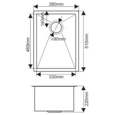 Мойка врезная нержавейка 510х380x200 мм Б/О МАТОВАЯ ГРАФИТ с сифоном, 17836 фото  в интернет-магазине Санкомп
