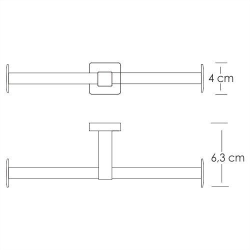 Держатель настенный для туалетной бумаги двойной, 17522 фото  в интернет-магазине Санкомп