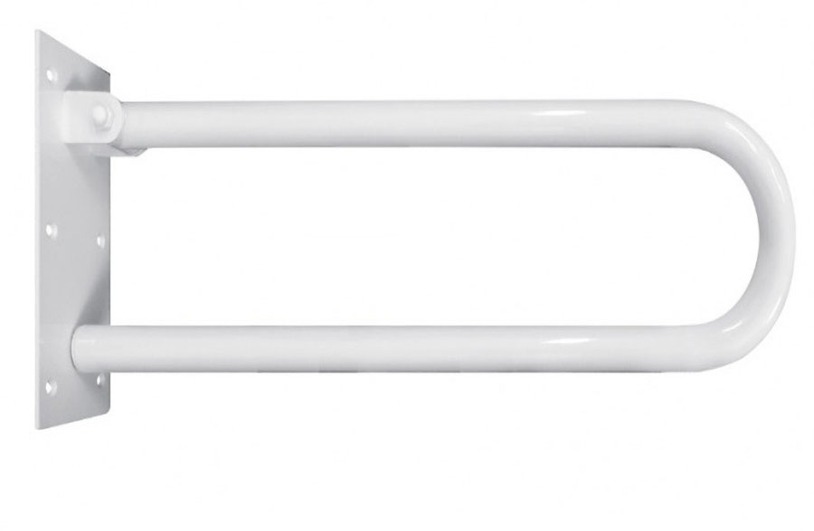 Поручень настенный подъёмный  стальной БЕЛЫЙ 600х100х190, 19592 фото  в интернет-магазине Санкомп