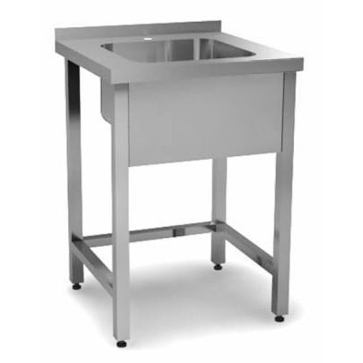 Раковина постирочная AISI 304-3 мм цельнотянутая 650х400х200, С/О, каркас оцинкованный, 750х500х870 фото  в интернет-магазине Санкомп