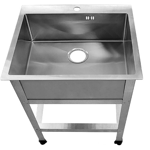 Ванна моечная AISI 304-3 мм цельнотянутая 560х410х220, С/О, каркас оцинкованный 610х510х870, 19529 фото  в интернет-магазине Санкомп