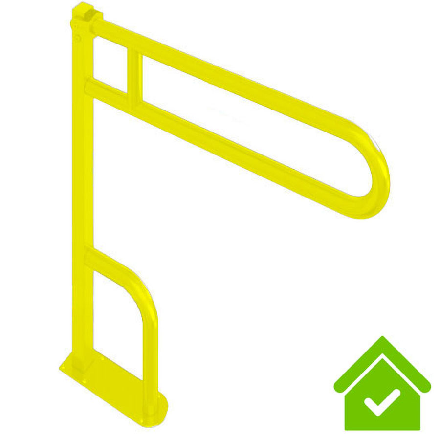 Поручень желтый напольный подъёмный из нержавеющей стали 870х100х770, 20880 фото  в интернет-магазине Санкомп