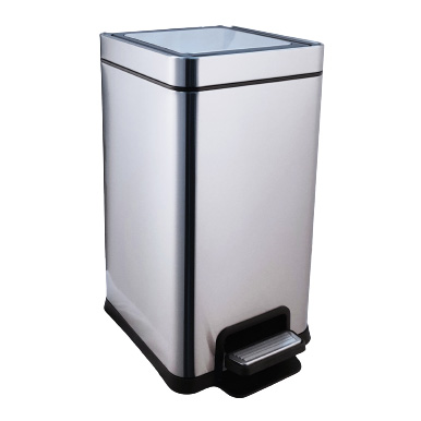 Ведро из нержавеющей стали с подъёмной крышкой 12 литров Матовое, 19548 фото  в интернет-магазине Санкомп