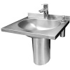 Раковина на полупьедестале антивандальная из нержавеющей стали ПРЯМОУГОЛЬНАЯ С/О, Б/П 456х505х500 фото  в интернет-магазине Санкомп