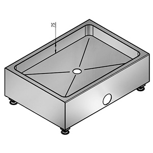 Поддон прямоугольный из нержавеющей стали 500х700х250 мм,25737 фото  в интернет-магазине Санкомп