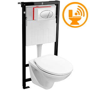Унитаз подвесной с сиденьем с инсталляцией СЕНСОР ПНЕВМО 22043 фото  в интернет-магазине Санкомп