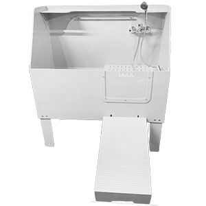 Ванна для груминга для собак с экраном 1200х600х1300 мм СО СМЕСИТЕЛЕМ, ПОДДОНОМ И ТРАПОМ, 18261 фото арт.18261