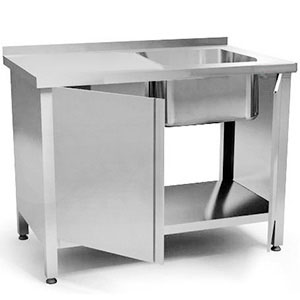 Хирургическая мойка 1х секционная из нержавейки, чаша 500х500х300 мм AISI 304, 1000х600х900мм, 20185 фото  в интернет-магазине Санкомп