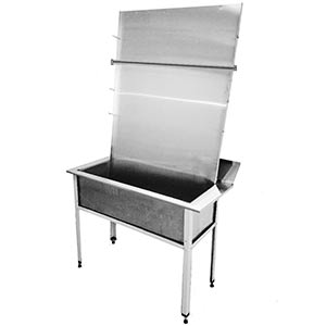 Установка для обмывания коечных клеенок, суден, горшков, сталь нержавеющая, с полкой AISI 304, 21650 фото  в интернет-магазине Санкомп