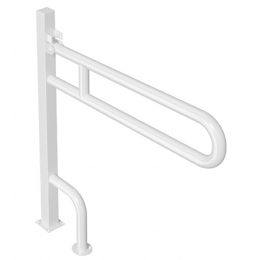 Поручень напольный подъёмный стальной БЕЛЫЙ 840х200х970, 18772 фото  в интернет-магазине Санкомп