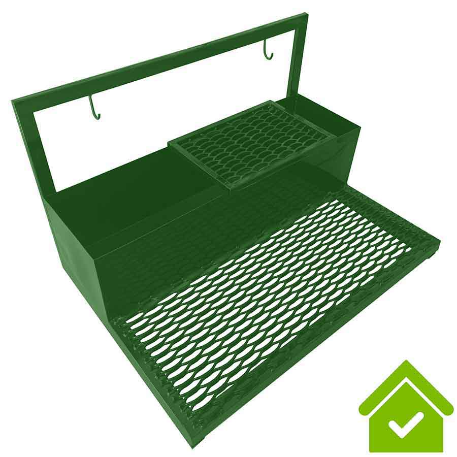Мойка металлическая для чистки обуви с поддоном шириной 100 см съемная решетка 450 мм Зеленая, 21495 фото  в интернет-магазине Санкомп