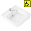 Умывальник для инвалидов керамика с отверстием под смеситель 570х600х130 с сифоном и кронштейнами фото  в интернет-магазине Санкомп