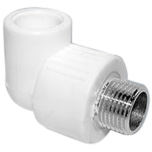 ППР Отвод комбинированный С НАРУЖНОЙ РЕЗЬБОЙ 40х1 1/4" (Белый) фото  в интернет-магазине Санкомп