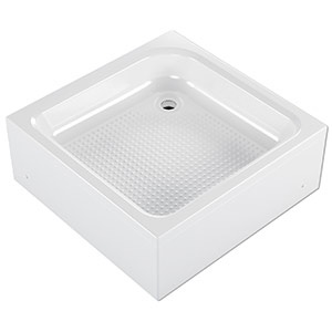 Поддон акриловый квадратный 800х800х300(150) мм, Ø 50 мм с экраном и ножками 17833  фото  в интернет-магазине Санкомп