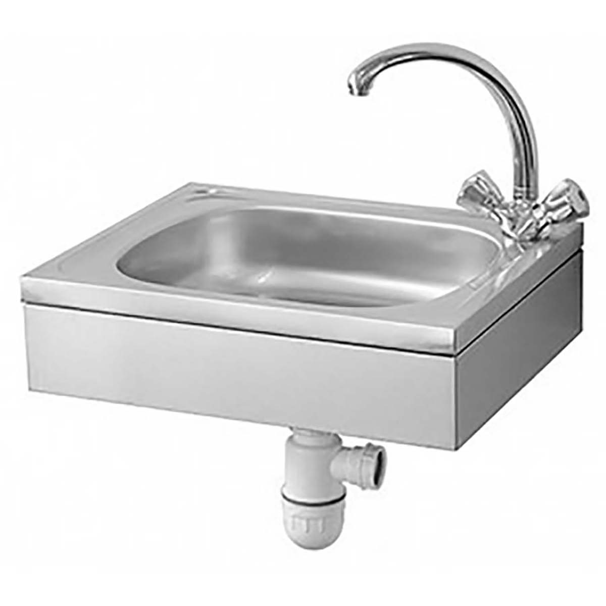 Рукомойник подвесной из нержавеющей стали (400х500х140) с сифоном (БЕЗ СМЕСИТЕЛЯ) фото арт.17529