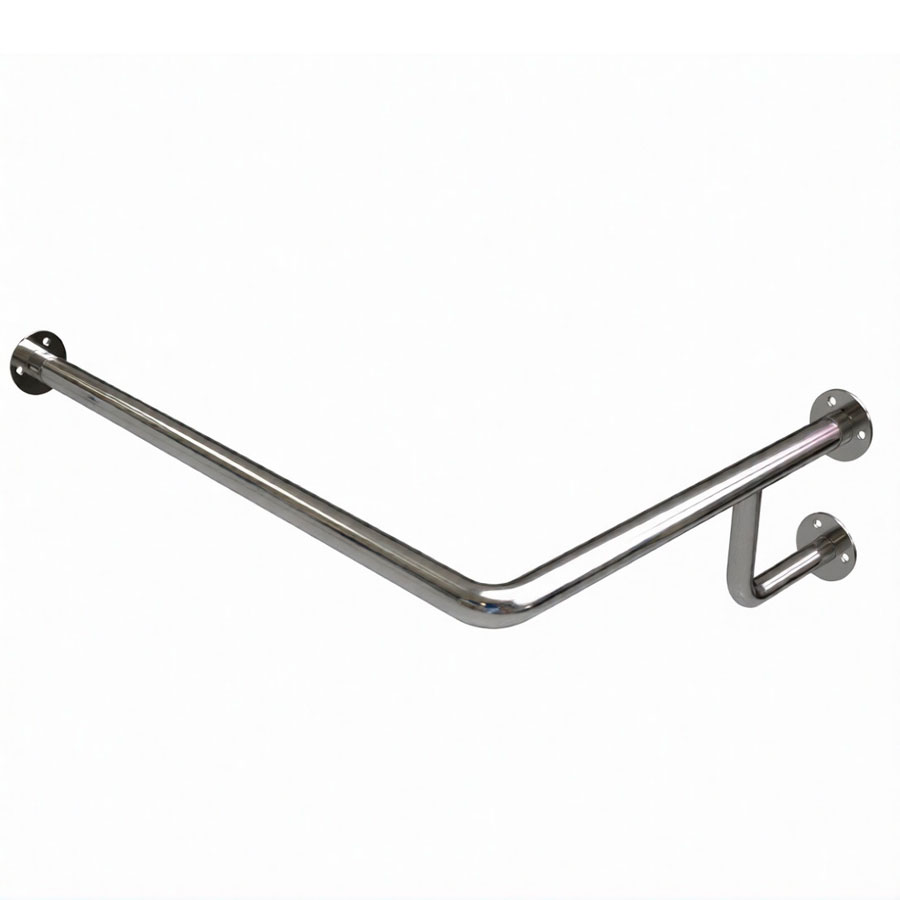 Поручень настенный угловой для раковины ПРАВЫЙ 690х550х230 38мм, 26531 фото  в интернет-магазине Санкомп