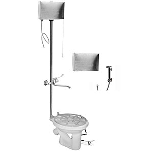 Видуар АНТИВСПЛЕСК, с высоким бачком и бачком для раствора НЕРЖАВЕЙКА, СМЕСИТЕЛЬ и ПЕДАЛЬ, 18267 фото в интернет-магазине СанКомп www.sancomp.ru