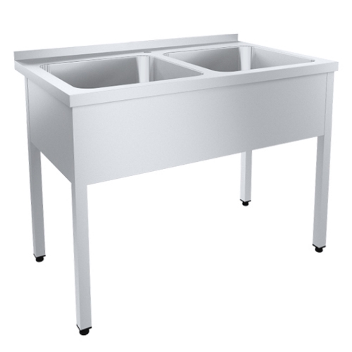 Мойка хирургическая 2-местная (1050х600х850 мм)из нержавеющей стали AISI 304 с отверстием под смесит фото  в интернет-магазине Санкомп