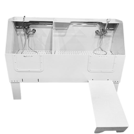 Ванна для груминга для собак с экраном 1800х600х1300 мм 2 СЕКЦИИ СО СМЕСИТЕЛЯМИ И ПОДДОНАМИ 18262 фото  в интернет-магазине Санкомп