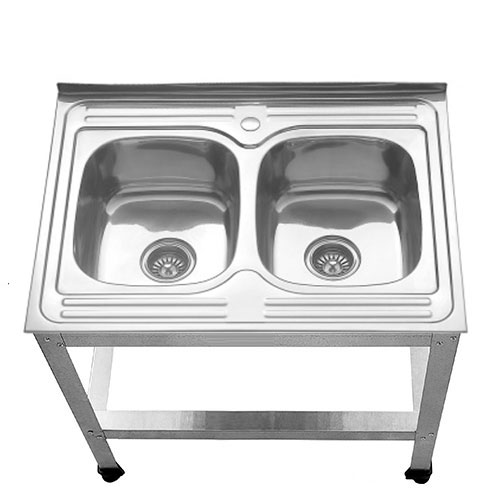 Хирургическая мойка 2х секционная с отверстием под смеситель 800х600х870 мм, 19790 фото  в интернет-магазине Санкомп