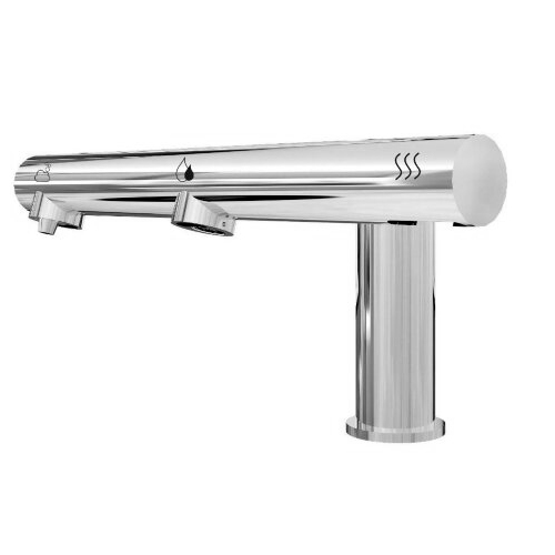 Смеситель для раковины сенсорный со встроенной сушилкой для рук и дозатором Матовый, 26611 фото  в интернет-магазине Санкомп