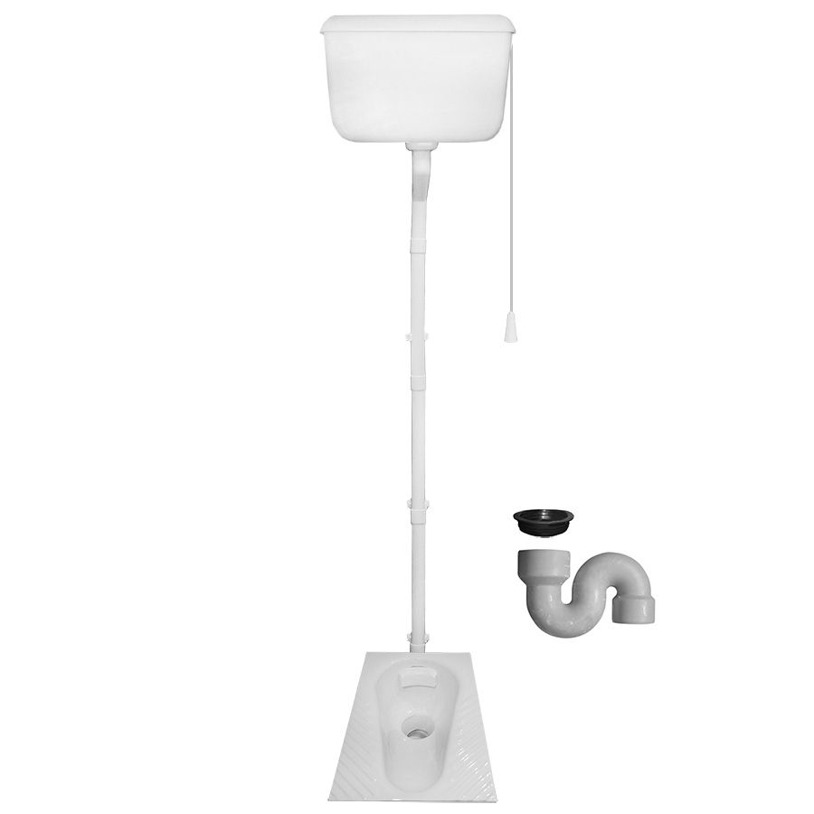 Чаша Генуя ЧУГУН смещенный выпуск, бачок высокий ПЛАСТИК ЭКОНОМ сифон вертикальный ЭКОНОМ, 18536 фото  в интернет-магазине Санкомп