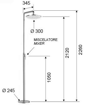 Гарнитур душевой напольный для ванны, лейка 1 режим фото  в интернет-магазине Санкомп