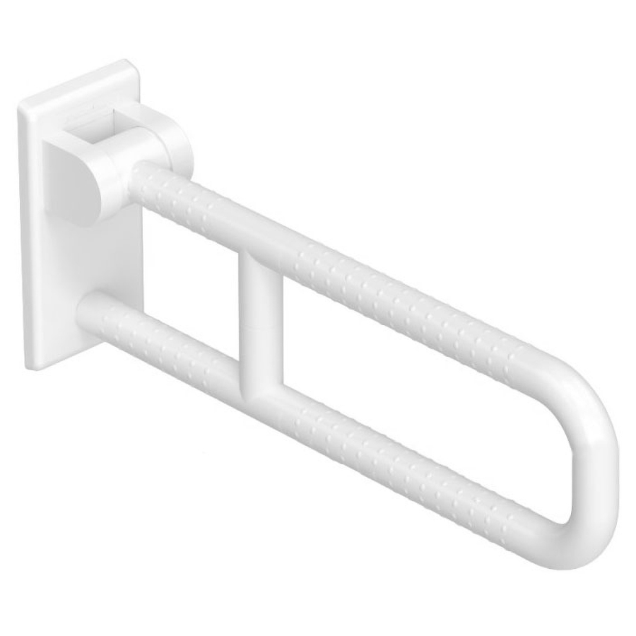 Поручень настенный поворотно-откидной Антибактериальный покрыт нейлоном Белый 600х120х250 мм, 20067 фото  в интернет-магазине Санкомп