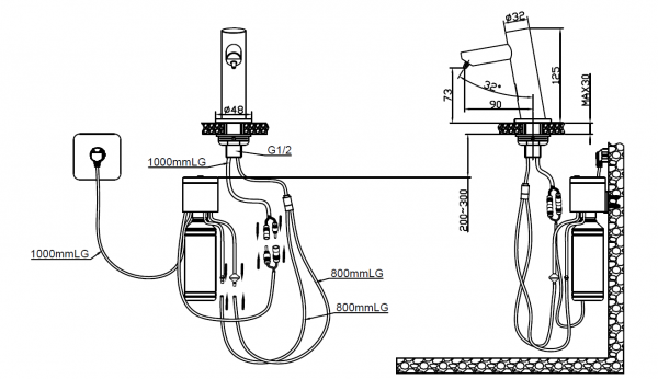 Дозатор сенсорный встроенный в стол для мыла 1000 мл (питание от сети 220В),19838  фото  в интернет-магазине Санкомп