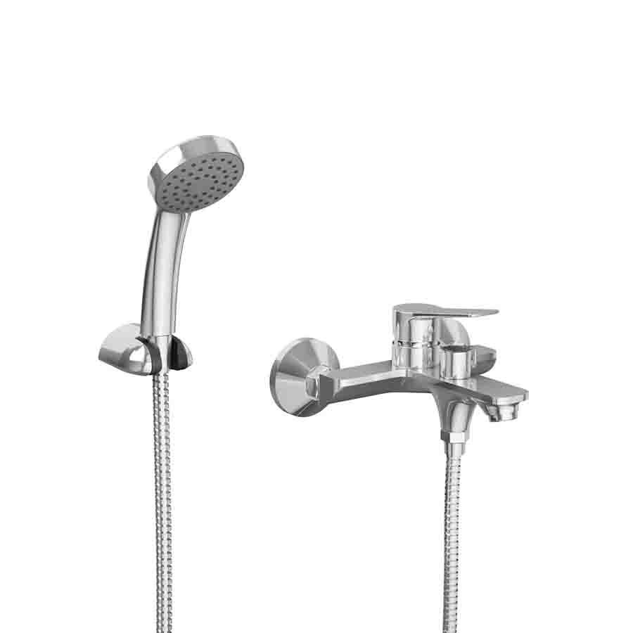 Смеситель для ванны настенный ОДНОРЫЧАЖНЫЙ, излив литой, длина излива 174 мм, лейка 1 режим, 26158 фото  в интернет-магазине Санкомп