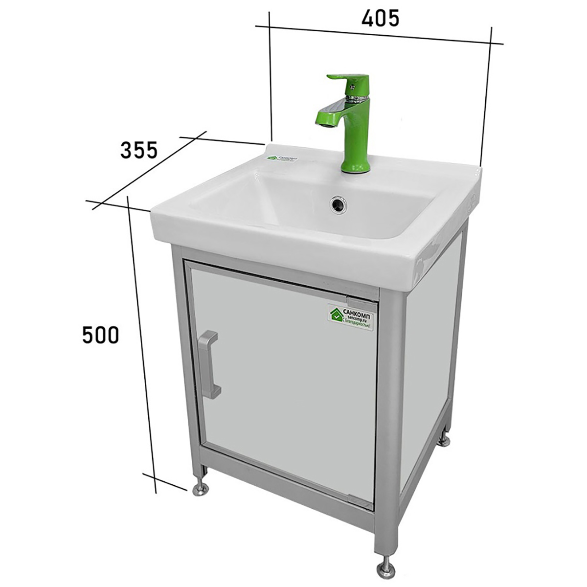 Умывальник на тумбе ДЕТСКИЙ С/О, С/П 50 см, ПРЯМОУГОЛЬНЫЙ (315х450х500) для детей, Белый, 23756 фото  в интернет-магазине Санкомп