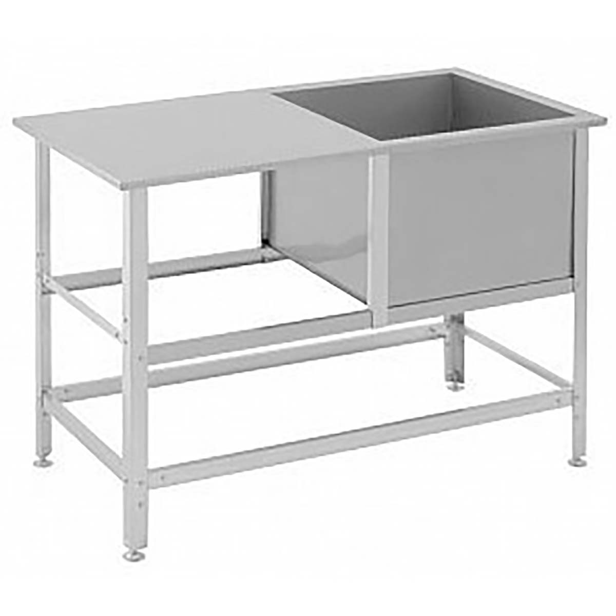 Ванна моечная AISI 304-0,8мм сварная 1 секция 530х530х400 с крылом, Б/О, без полки, 630х900х870 фото  в интернет-магазине Санкомп