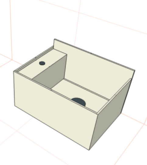 Раковина настенная пластиковая 350х500х300 мм Серо-бежевая фото  в интернет-магазине Санкомп