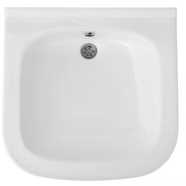 Умывальник для инвалидов керамика без под смеситель с переливом 600х610х200 с сифоном и кронштейнами фото  в интернет-магазине Санкомп