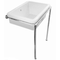 Ванна-мойка медицинская раковина для младенцев 595х450х265мм керамика каркас из нержавейки, 20947 фото  в интернет-магазине Санкомп
