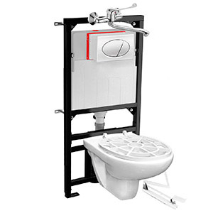  Видуар ПОДВЕСНОЙ ОВАЛЬНЫЙ, с инсталляцией, ПЕДАЛЬЮ И СМЕСИТЕЛЕМ, 17748 фото 